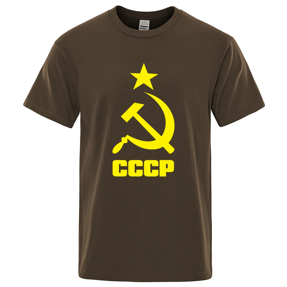 CCCP Russian T Shirts Men USSR Soviet Union Man Short Sleeve Tshirt Moscow Mens Tees Brand O Neck Tops Cotton Oversize Clothing