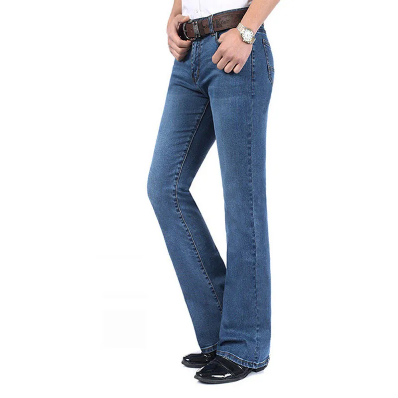 Jeans Für Männer Neue Mid-Taille Stretch Ausgestelltes Jeans Männer der Ausgestelltes Hosen Klassische Designer Ausgestelltes Jeans Größe 26-40