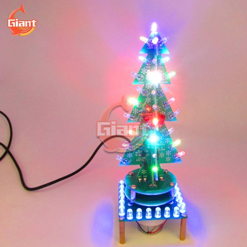 Rotating Tabletop Christmas Decoration Tree DIY Colorful Music Christmas Tree Multicolored LED Water Lamp Breathing Light Parts