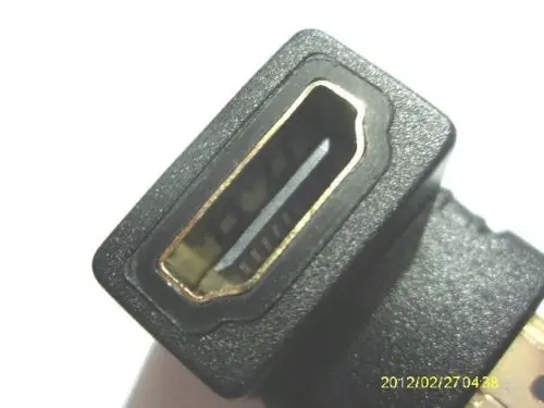 100PCS Gold plated HDMI-compatible Female to Male Right Angle Connector Adapter New