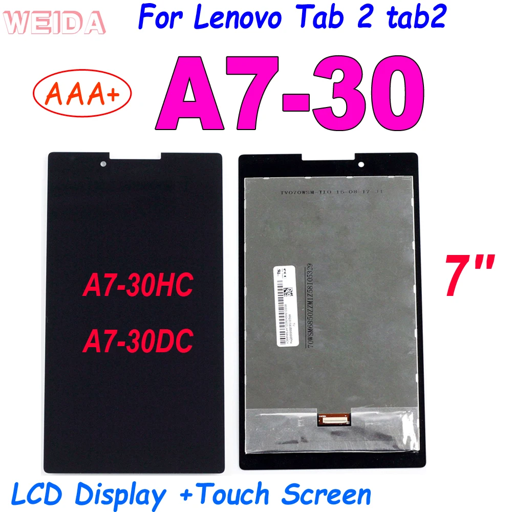 AAA+ 7'' LCD For Lenovo Tab 2 tab2 A7-30 A7-30HC A7-30DC LCD Display Touch Screen Digitizer Assembly for Lenovo A7-30 Display