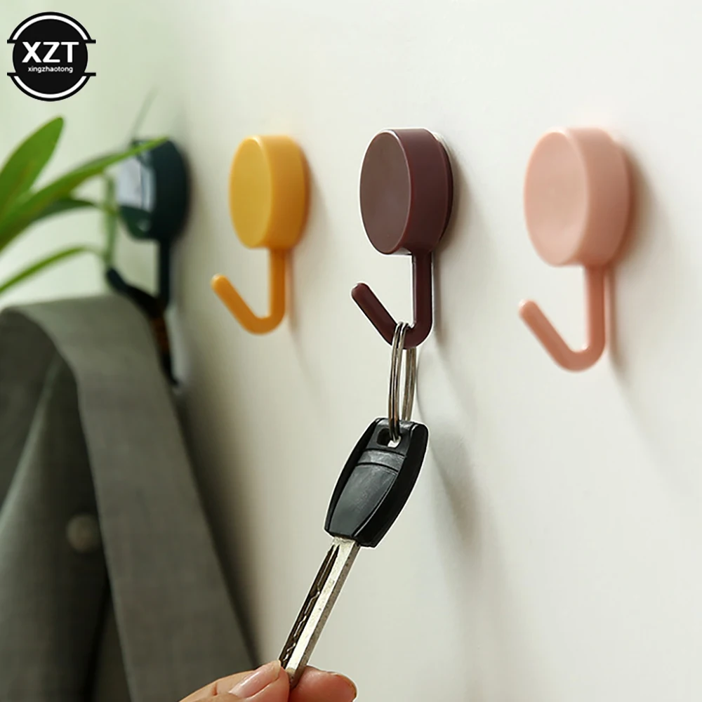 10pcs/lot Creative Sticker Hook Free Punch Wall Sticker Seamless Hook Key Placement Classification For Kitchen Bathroom Storage