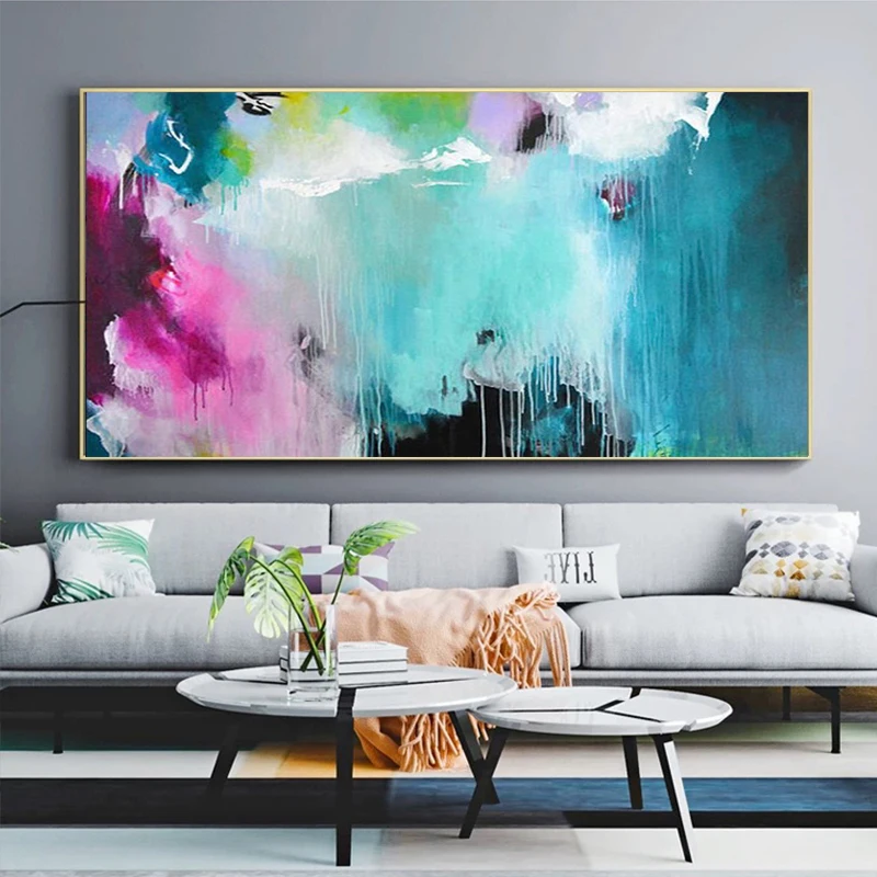 

Hand Painted Oil Painting Abstract Modern Living Room Bedroom Watercolor Geometric Oil Painting Decorative Painting