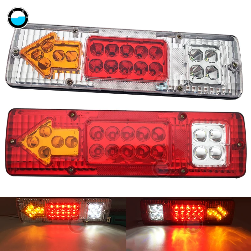 2Pcs Waterproof Car 8  19 20 30 46 72LED Tail Light Rear Lamps Pair Boat Trailer 12V/24V Rear Parts For Trailer Truck Car Lighti