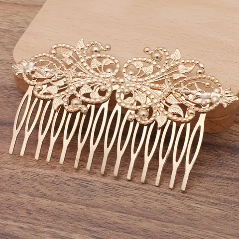 REGELIN 55X95mm Vintage 14 Tänder Kam Hårsmycken Berlock Dam Blommotiv Hårnål Hårspännen Hårspännen Retro Mode Hårkläder 8 best sales vintage hårkam - №3