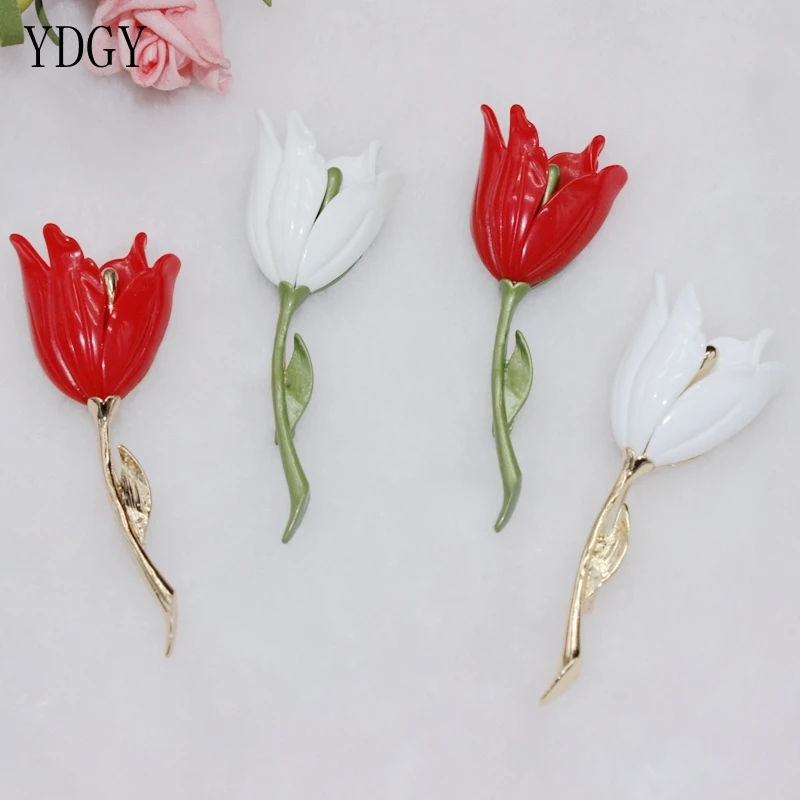 Ydgy fashion Europe restores ancient white tulip pin pin pin pin female chain buckle accessories scarf One pin