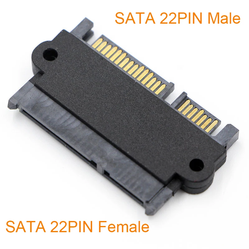 OULLX SATA Male to SATA Male Adapter Converter 22Pin Sata With 7pin+15pin FeMale to Male SATA Power Data Cable