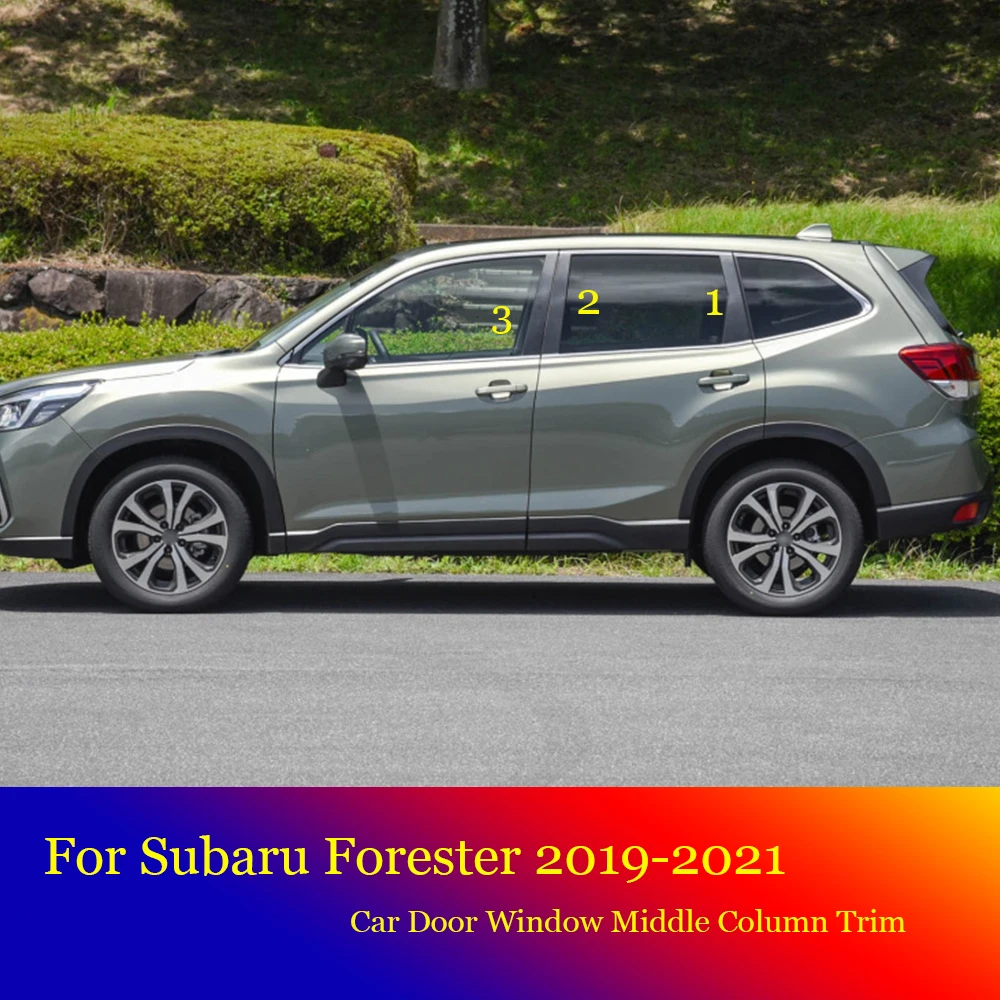 

For Subaru Forester 2019 2020 2021 Car B C Pillar Middle Central Column PC Window Trim Decoration Strip Protection Sticker 6 PCS