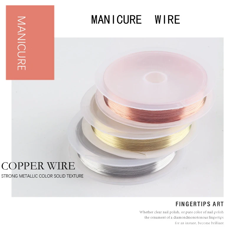 1 Roll Copper Craft Wire for Jewelry Making Beads Nail Art Bracelet Necklaces Nail Decoration