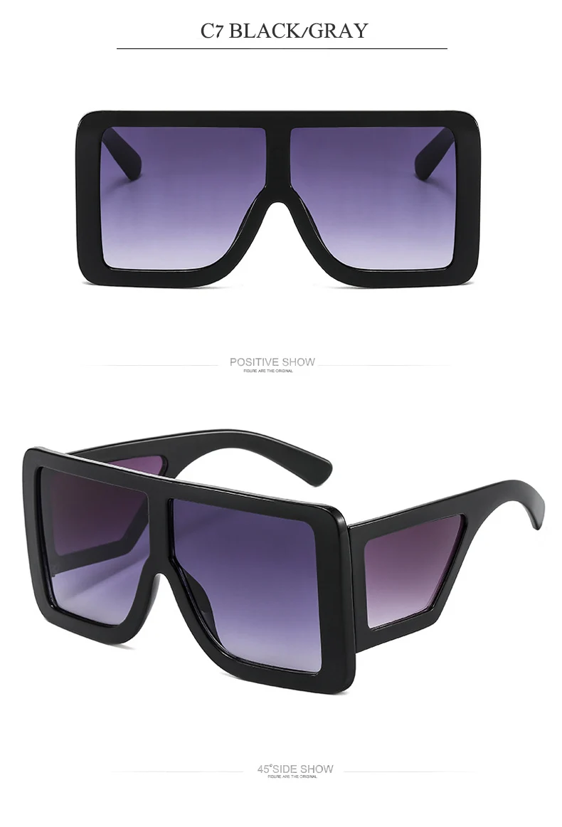 OEC-MANAGEMENT CPO Ein Stück Goggle Sonnenbrille Frauen Übergroßen Quadratischen Gläser Mode Rosa Grau Sonnenbrille Männer Retro Brillen UV400 – Detail 11
