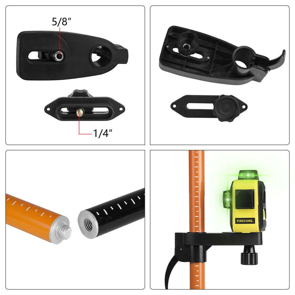 Imagem -03 - Firecore-poste Telescópico a Laser 36 m Interface e Extensível Suporte Haste de Teto Mais Tripé Oco