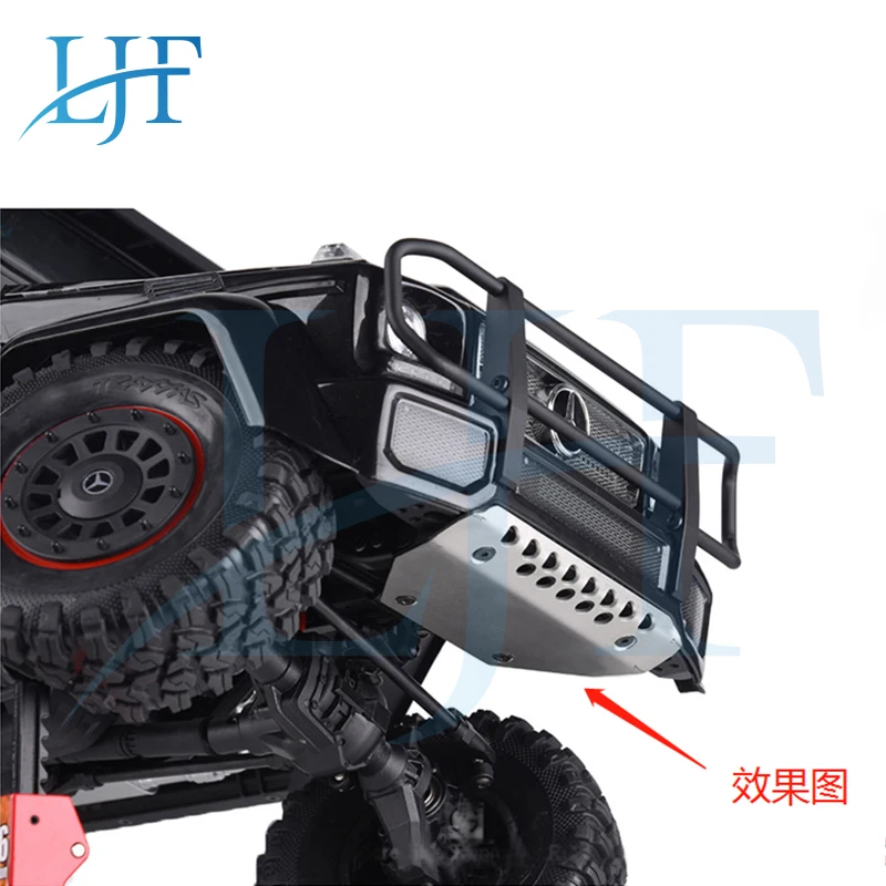 LJF โลหะสแตนเลส TRX4ด้านหน้า Chassis Armour Protector สำหรับ1/10 RC Crawler Traxxas TRX-4 G500 TRX-6 6X6 L137