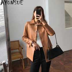 AYUNSUE Real Sheepskin Coat Women's Clothes Autumn Genuine Leather Jacket Elegant Leather Coats Korean Chaqueta De Cuero Mujer