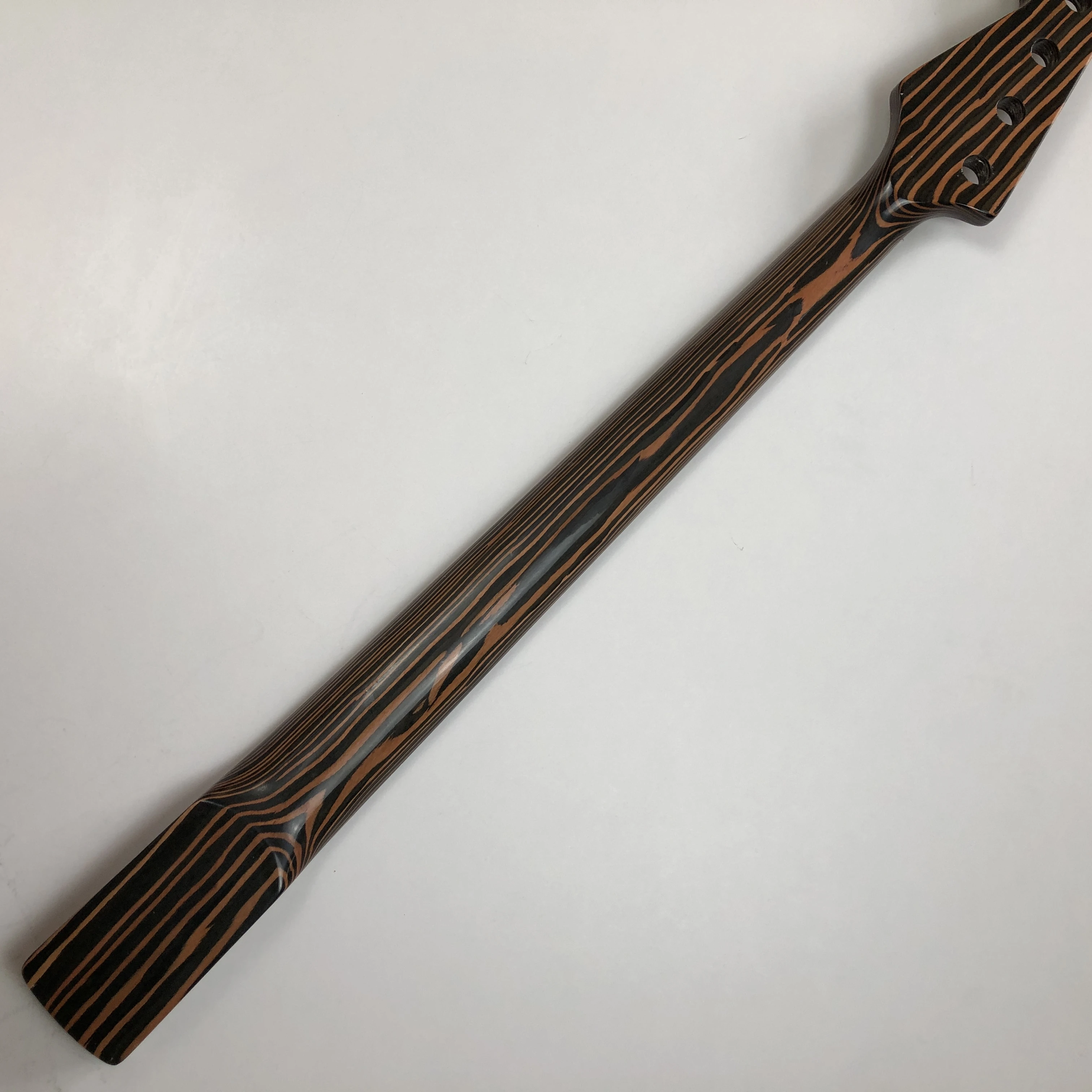 Fretless Bass Guitar Neck Zebra wood 20fret 34 inch Fingerboard No inlay Gloss Bass Guitar Part