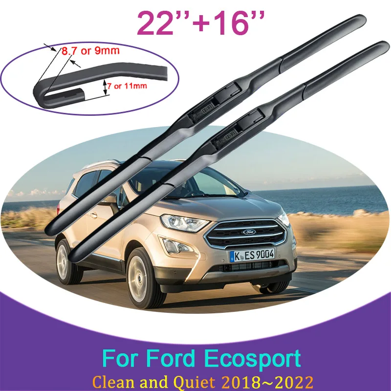 

for Ford Ecosport 2018 2019 2020 2021 2022 Frameless Rubber Wiper Snow Scraping Front Windshield Brushes Car Accessories Sticker