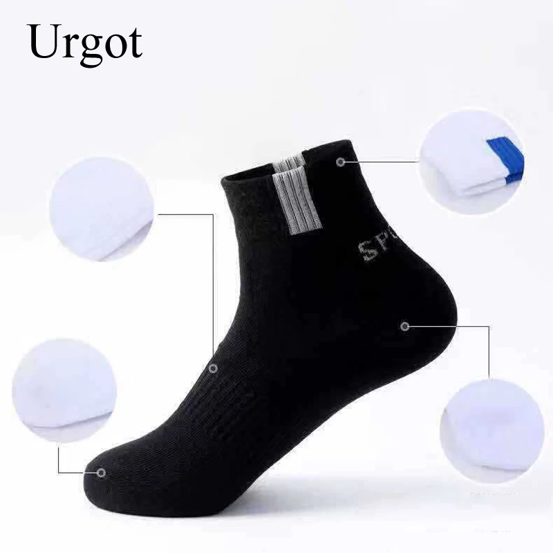 Urgot 10 Pairs Men Cotton Socks Business Socks Breathable Spring Casual Socks Thin Socks Set Summer Sport Ankle Sock Pack No Box