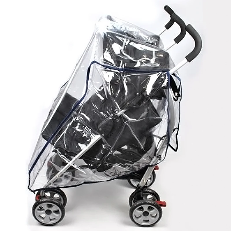 Universal Side-by-side Twin Stroller Rain Cover Adjustable Windproof Dustproof And Transparent Ventilated For Baby Cover Ca K9S0