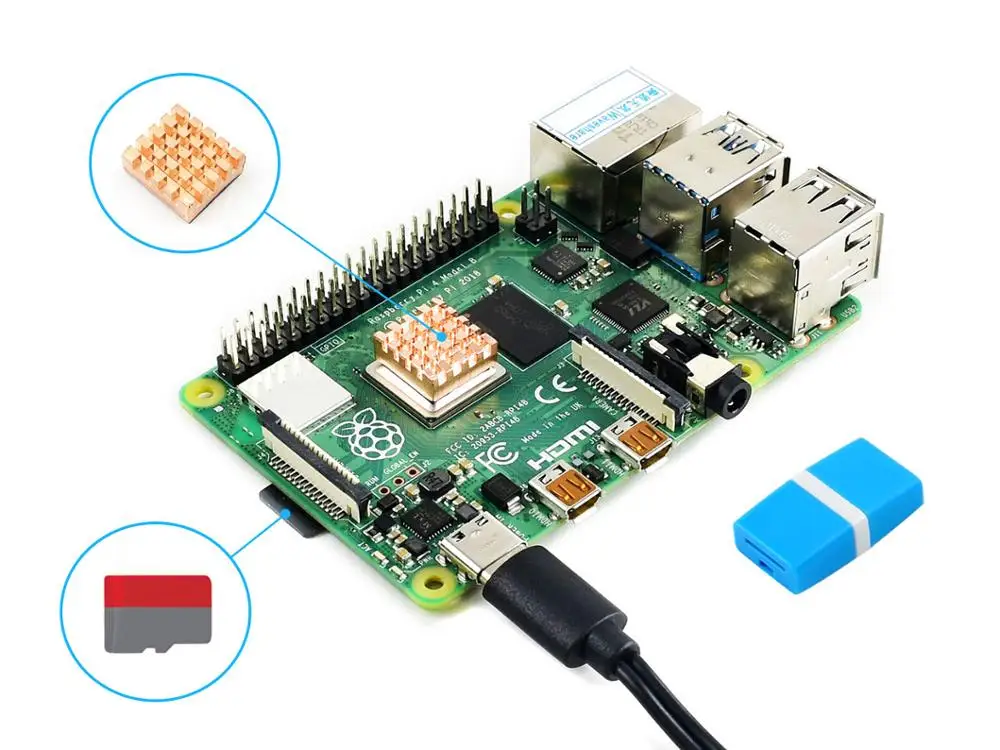 

PI4B Starter Acce,Micro SD Card, Heat Sink, Power Supply, No Raspberry Pi 4