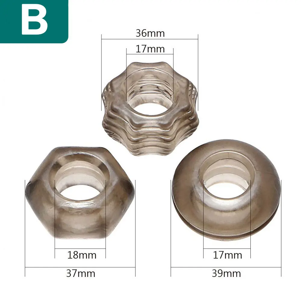 Wakeway 3 Stks/set Cock Penis Ring Kraal Penis Ring Mannelijke Vertraging Ejaculatie Blijvende Siliconen Erectie Ring Speeltjes Voor Mannen volwassenen