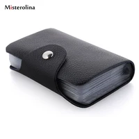 Fashion PU Leather Function 12/24 Bits Card Case Business Card Holder Men Women Credit Passport Card Bag ID Passport Card Wallet 6