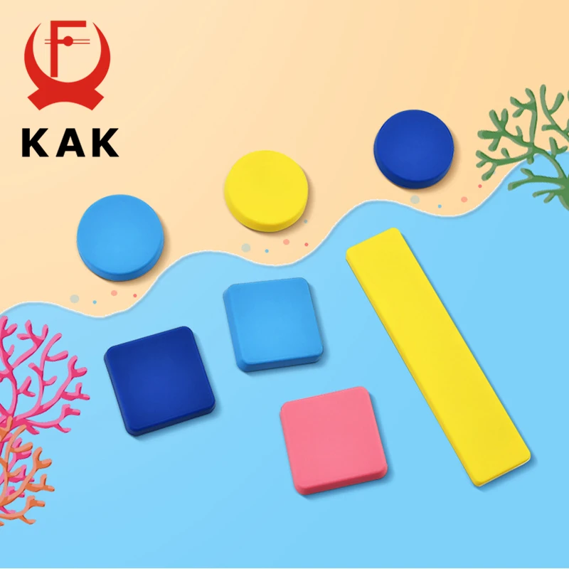 KAK Kids Room Cabinet Knobs and Handles Cartoon Furniture Handles PVC Door Knob Safe Kids Drawer Cabinet Pulls for kids Hardware