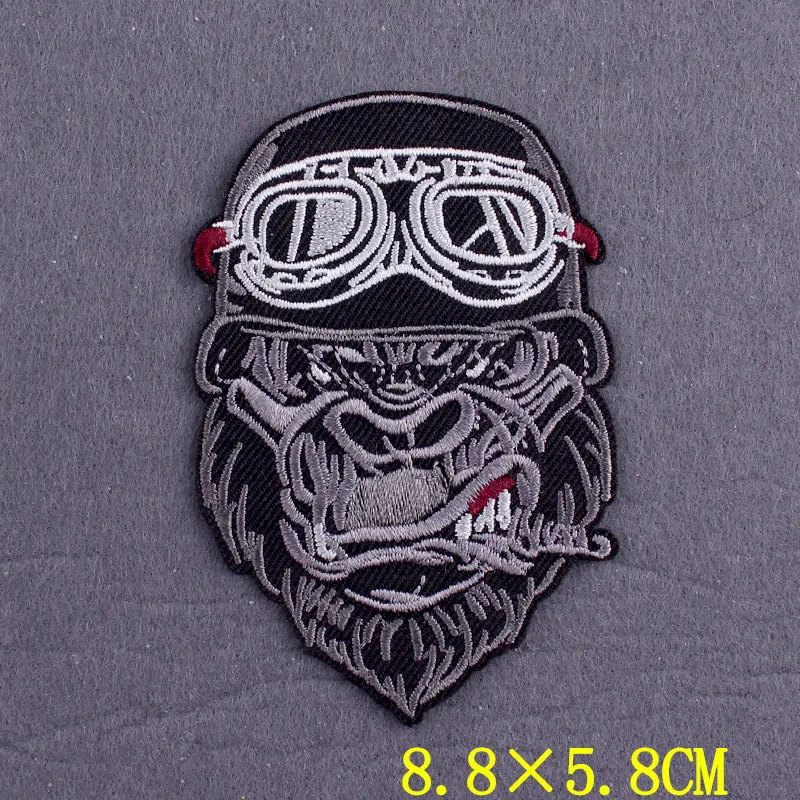 Toppe da motociclista Punk Iron On Patch per abbigliamento toppe termoadesive su giacca strisce di Gorilla fai da te sui vestiti accessorio a strisce