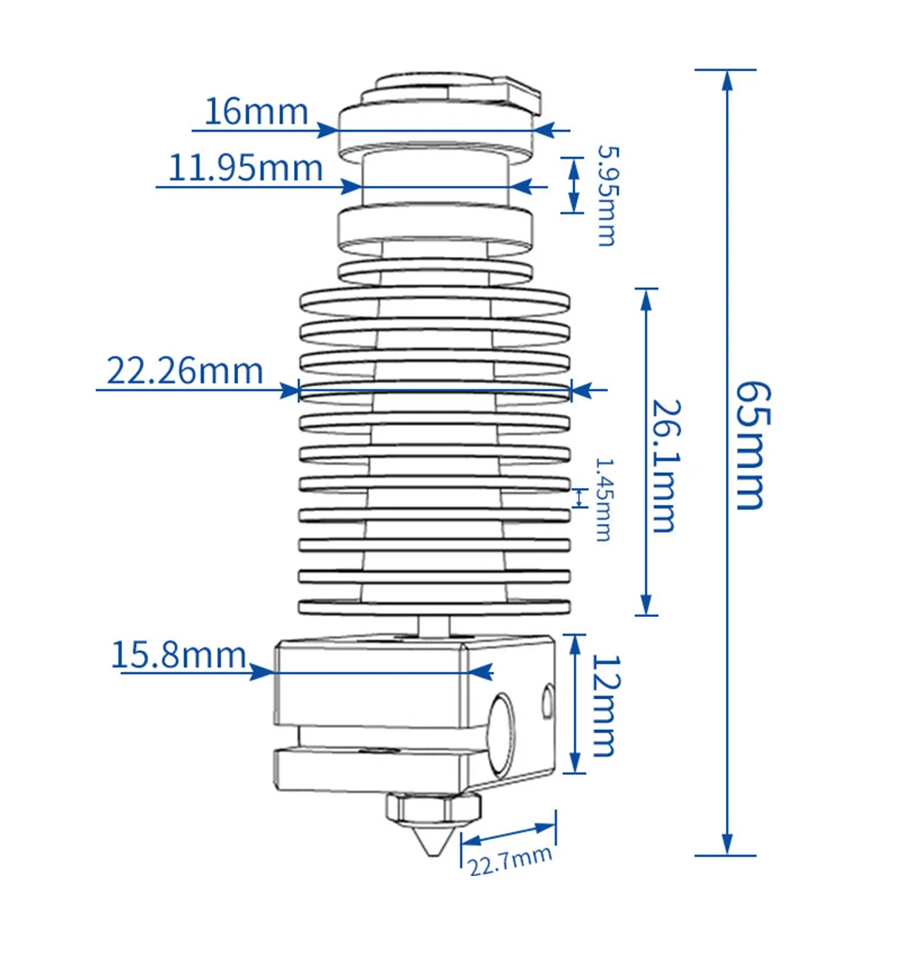 E3D V6 Hotend + Bimetal Heatbreak for V6 Prusa Voron Remote Short Direct Heat Sink Range 1.75MM for Feeding 3D Printer Extruder