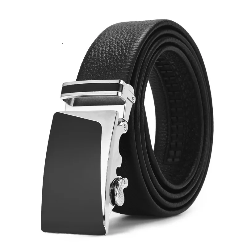 Fashion Brand mens Leather Belt genuine Business Trouser Strap Pant Ceinture Homme Cowskin Automatic Buckle Cowhide Men Belts