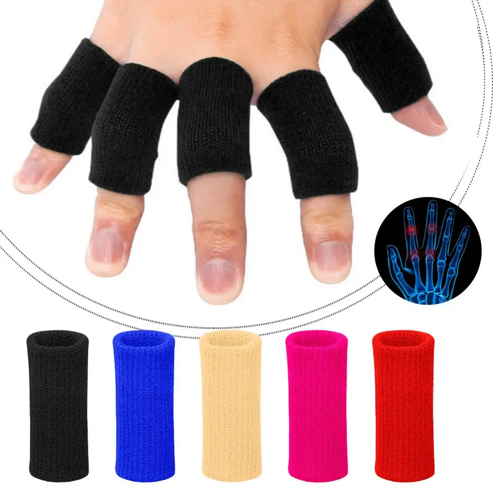 10Pcs Finger Safety Sleeves Gloves For Thumb Splint Brace For Arthritis Breathable Elastic Finger Tape For Basketball Volleyball