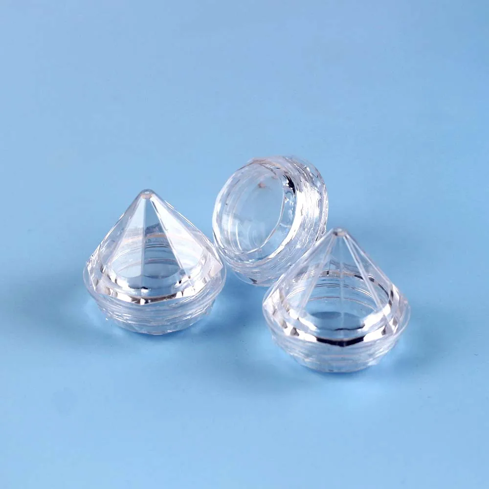 

5g Transparent Plastic Diamond Cream Jar Cosmetic Nail Glitter Filling Container