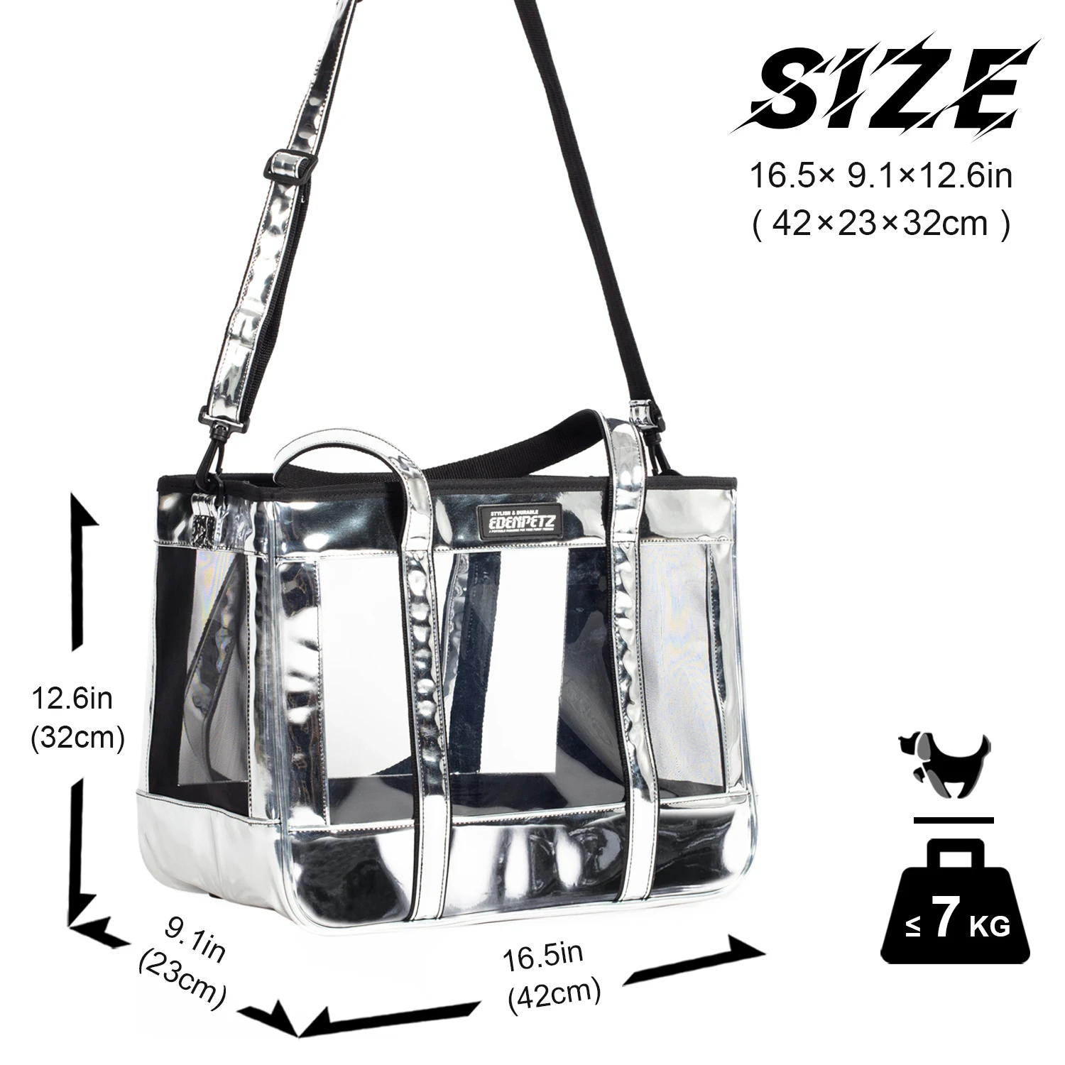 Pet Carrier Dog Cat Puppy Kitty Carry Bag Outer Fashion Transparent Travel Folding PU Shoulder Handbag