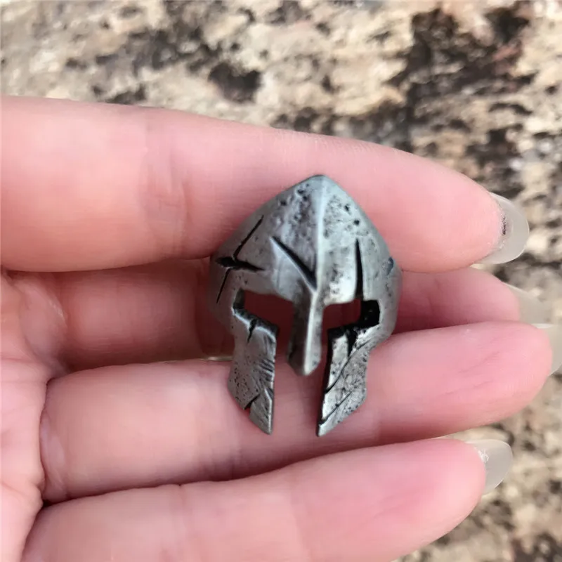 Retro Warrior Ring Spartan Mask Ring Men\'s Personality Retro Open Ring Steampunk Motorcyclist Hip Hop Rock Jewelry