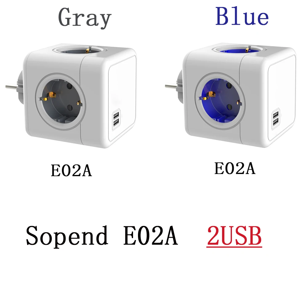 Sopend ไฟเต้าเสียบปลั๊กไฟ Powercube ซ็อกเก็ตสมาร์ท5V 2.1A Usb 250V Multiprise ผนัง4ปลั๊กต่ออะแดปเตอร์ซ็อกเก็ต