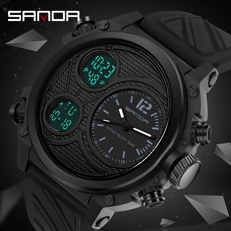 Fashion Top Brand Sanda Men\'s Luxury Casual Sport Watches For Men Military WristWatches Man Clock Business Reloj Hombre