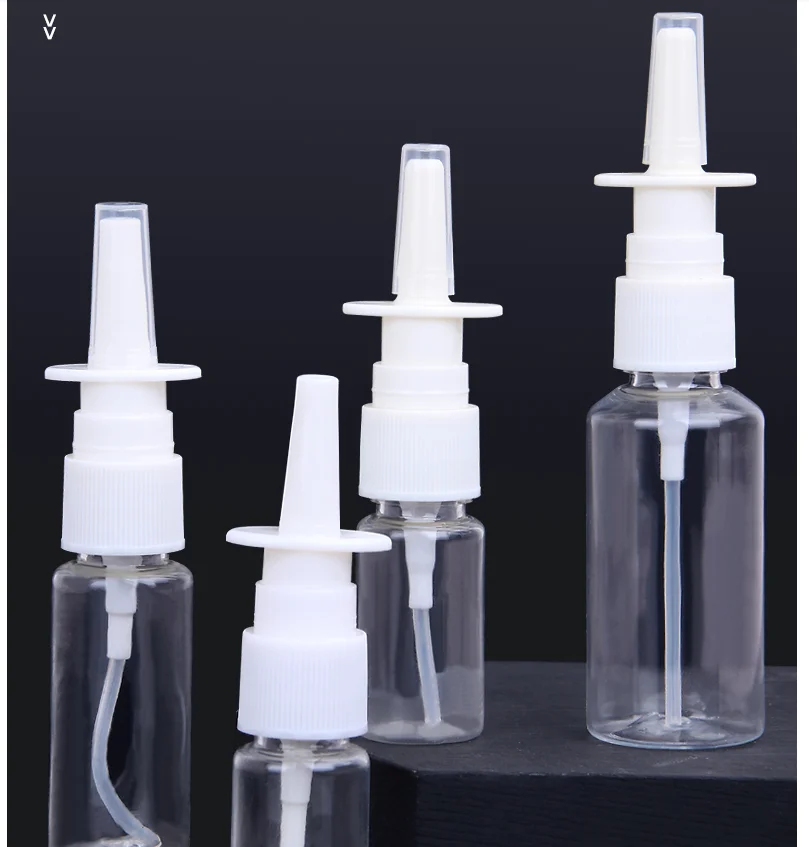 1pcs Empty Plastic Nasal Spray Bottles Pump Sprayer Mist Nose Spray Refillable Bottle Packaging 5ml 10ml 20ml 30ml