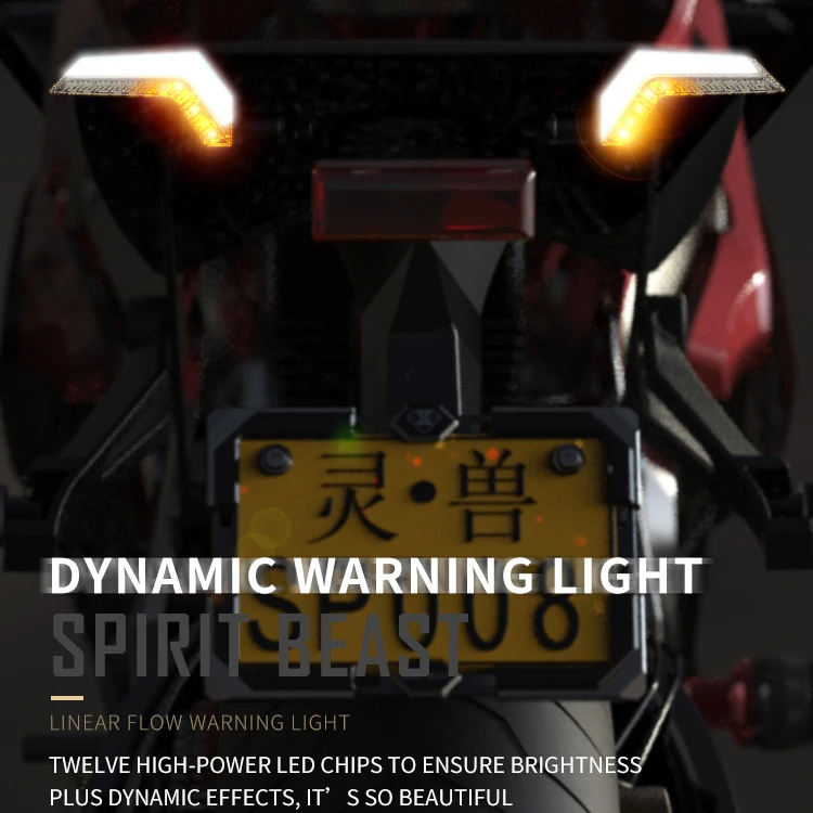 2pcs Spirit Beast L22 Motorcycle Turn Signals Signal Lamp Led Dc 12v Highlight Wing of Light Flowing Type Universal Accessories