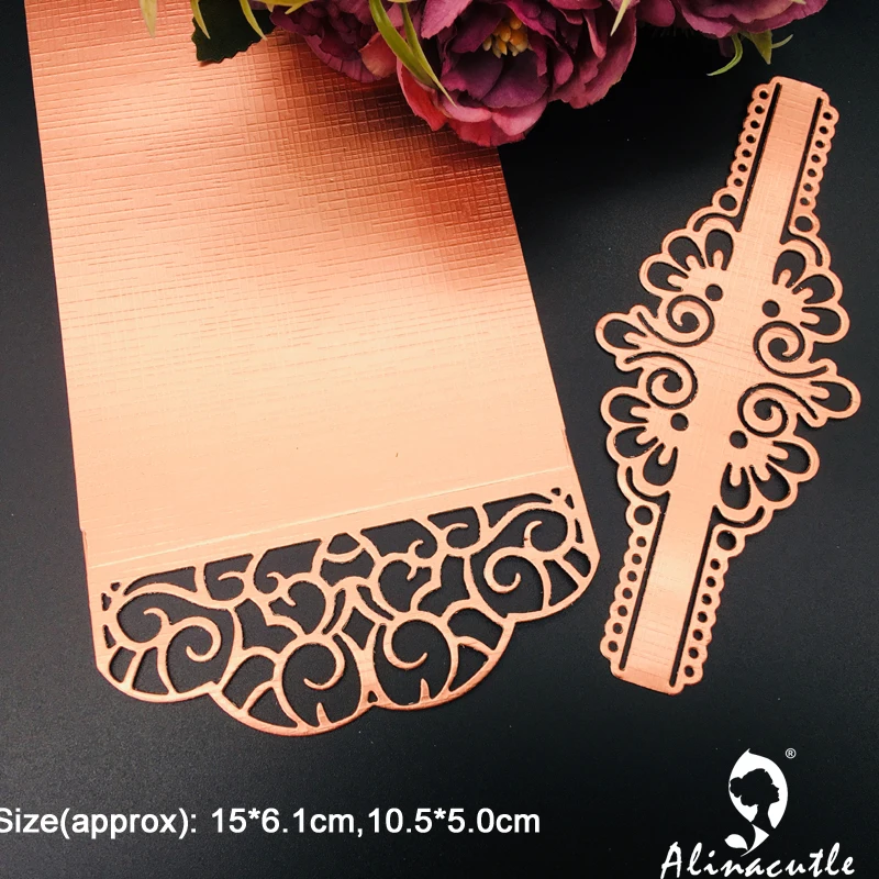 Alinacutle wycinana metalowa matryca 2 szt. Koronka w stylu Vintage krawędzi obrzeża do papier do scrapbookingu rękodzieła do rękodzieła karty