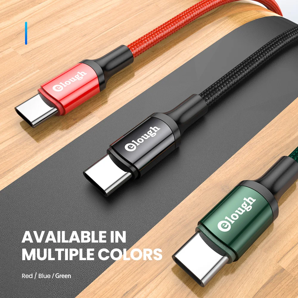 Elough Type C Cable 3A Fast Charging USB C Cable Date Wire For Samsung Xiaomo 11 Huawei Poco Mobile Phone Cable Type-C Charger