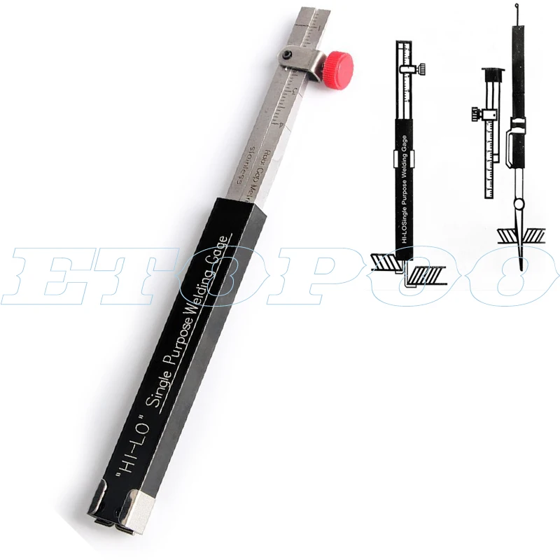 Welding Inspection Scale Small Height Gauge HI-LO Dedicated Internal Welding Ruler Metric Size