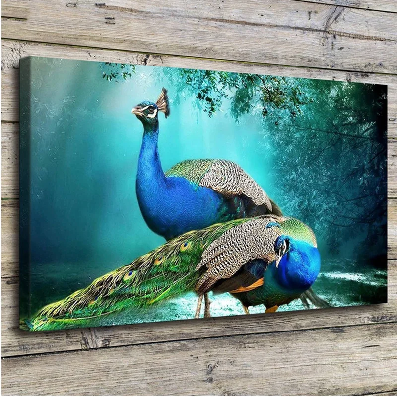 Diamond Painting Diamond Embroidery Two Beautiful Peacocks Scenery full square round drill Rhinestone Mosaic cross stitchZP-3753