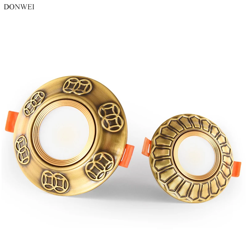 

European Style Luxury Copper 5W COB Spotlight Embedded Copper Vintage LED Downlight For Livingroom Kitchen Corridor Home Decor