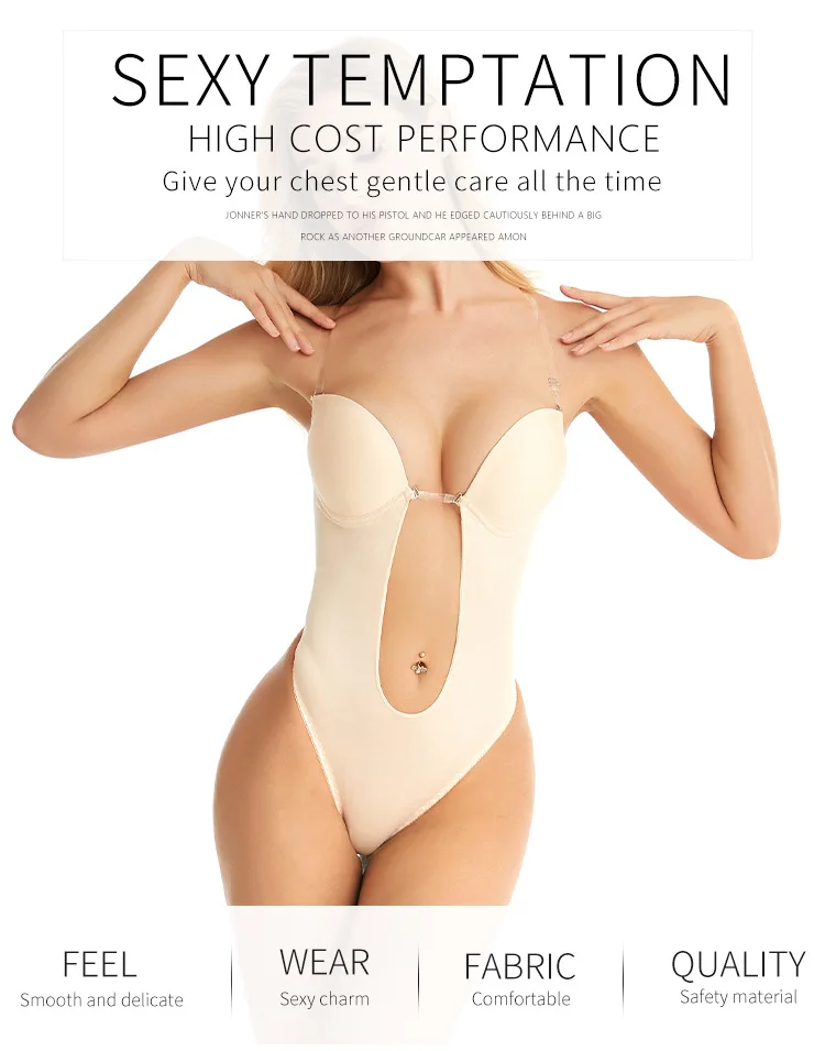 Frauen Body Shaper Bh Rückenfreie Bodys Tanga Unsichtbare Bauch-steuer Shapewear Gürtel Mantel Abnehmen Unterwäsche Push-Up Korsett – Detail 2