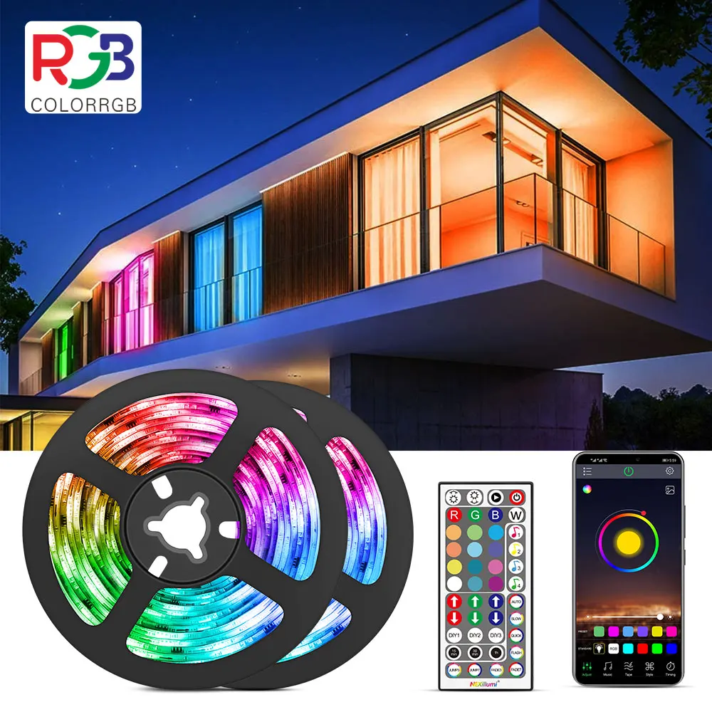 

LED Strip Light RGB 5050 18LEDS/M Flexible Ribbon fita led light strip RGB 5M 10M Tape Diode DC 12V+ Remote Control +Adapter