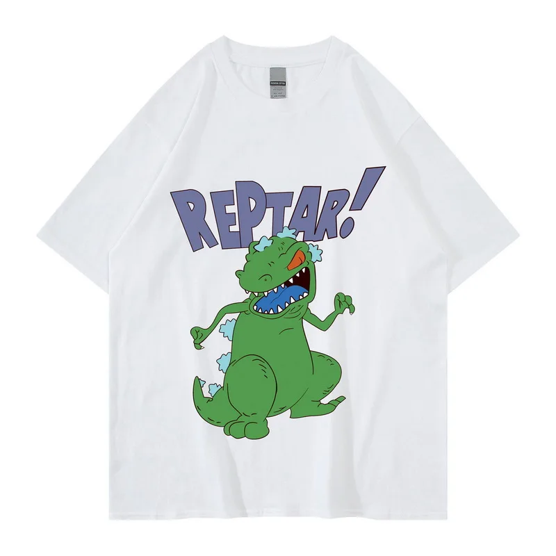 Hip Hop T-shirt Men Funny Cartoon Comics REPTAR Print Tops Tee Summer Casual Hipster High Street Oversized Streetwear Tshirt