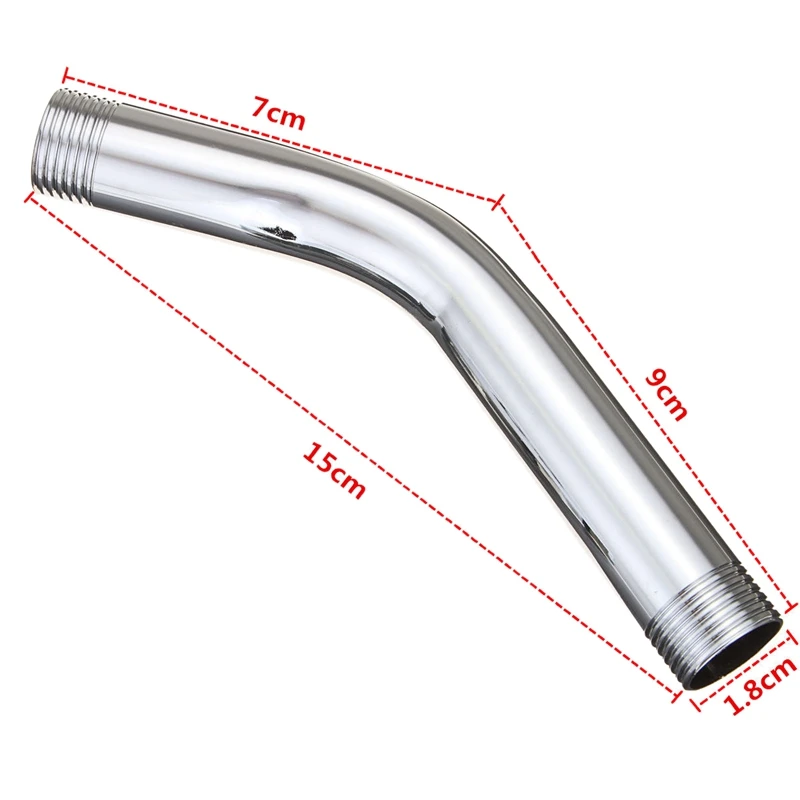 G1/2 Inch 15Cm Treo Tường Inox Tắm Mở Rộng Góc Cạnh Tắm Cánh Tay Thêm Ống