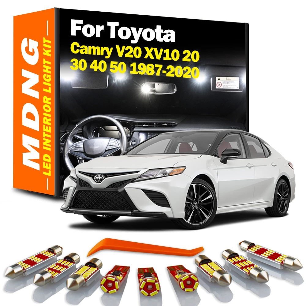 MDNG Canbus LED Interior Lights Kit For Toyota Camry V20 XV10 20 30 40 50 1987-2018 2019 2020 Car Map Dome Trunk Lamp No Error