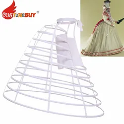 CostumeBuy Shaped Bird Cage Skirt Slip Petticoat Flat Front Back Up Hoop Crinoline Prom Underskirt Victorian Rococo Dress