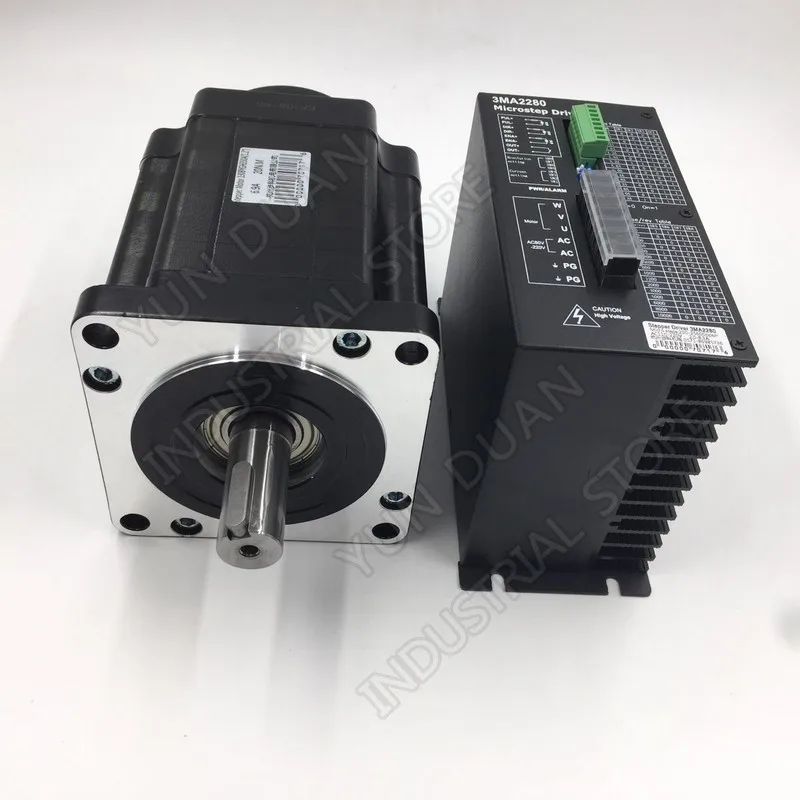 50Nm 130mm NEMA52 6.9A Stepper Motor Driver Kit 3PH 32 DSP AC18-220V 128 Microstep With Cooling Fan High Torque For CNC