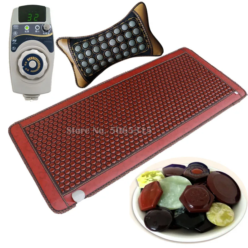 

Electric Heated Jade Germanium Stone Massage Mattress Natural Jade bed Tourmaline Stones Sofa Pad Infrared Heating Mat 220V