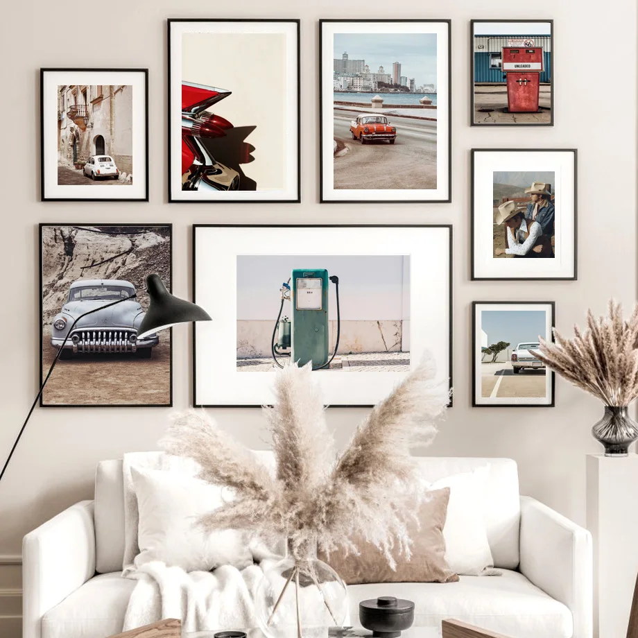 

Canvas Painting Wall Art Old Fashion Classic Car Cowboy Vintage Nordic Posters And Prints Wall Pictures For Living Home Decor